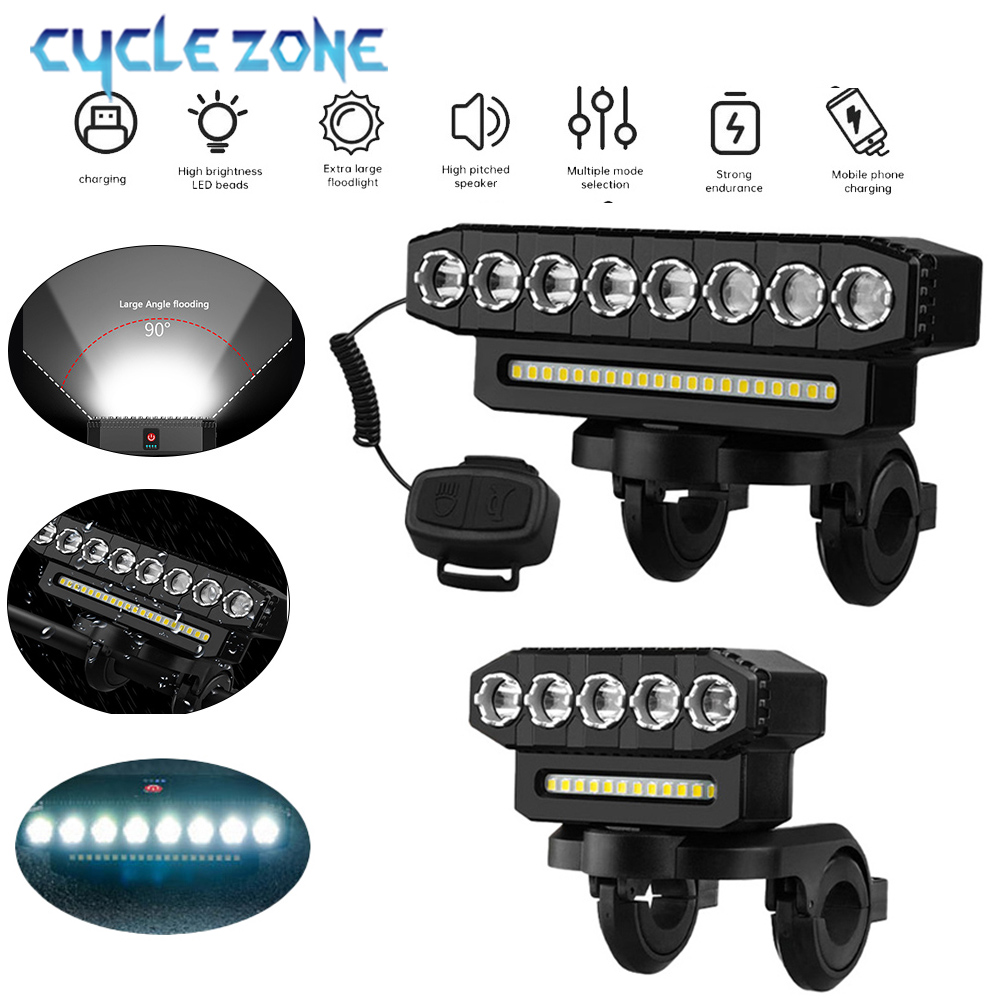 Bike Bell - Bicycle Front Light with Horn Rechargeable