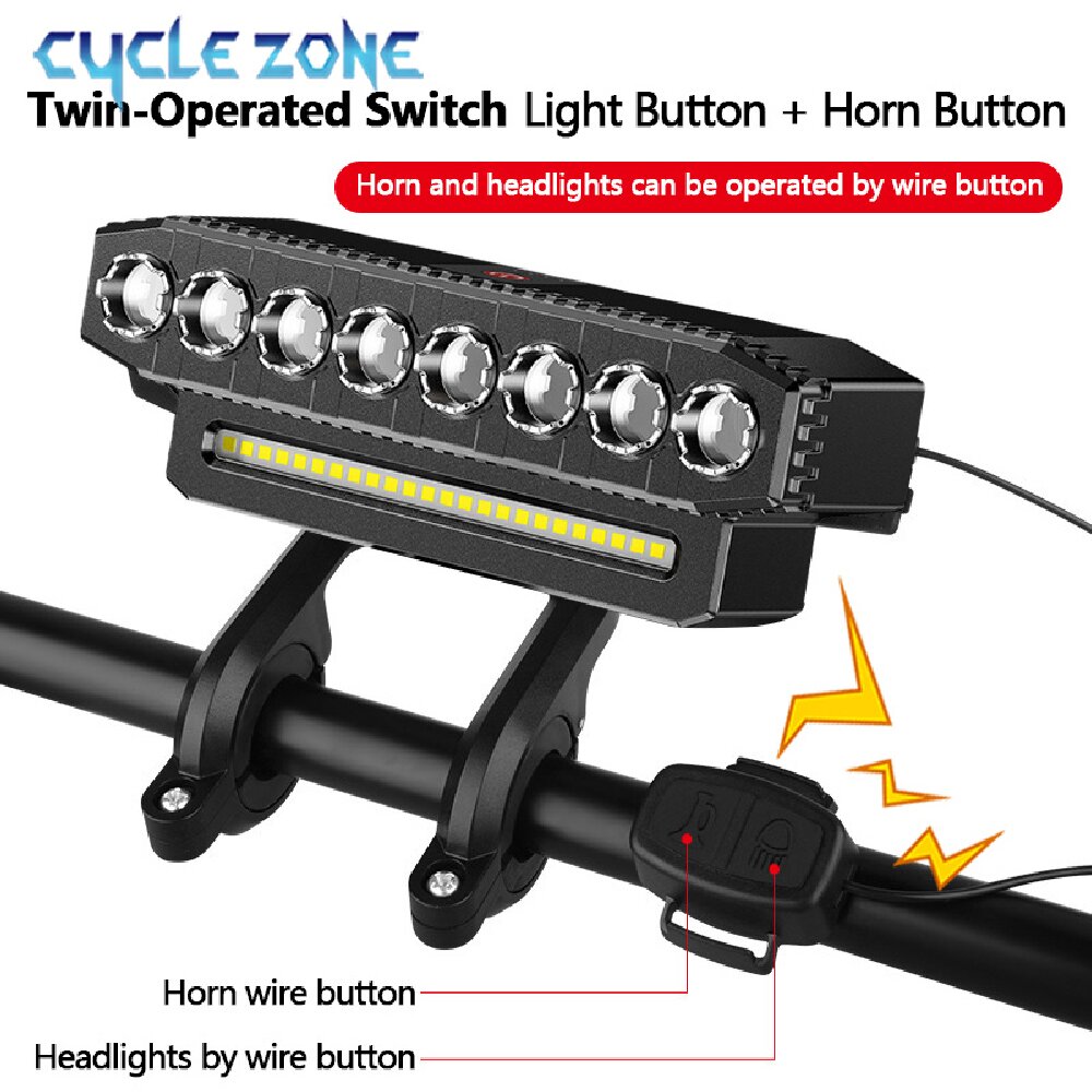 Bicycle Front Light with Horn  - Bike Bell ulasan dan harga